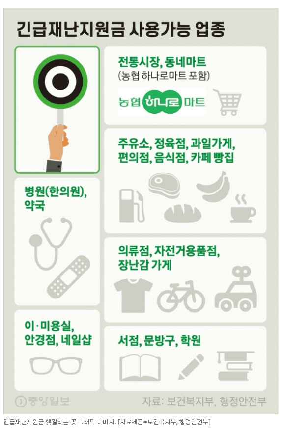 긴급 재난지원금 성형외과 사용가능 사용처 정리